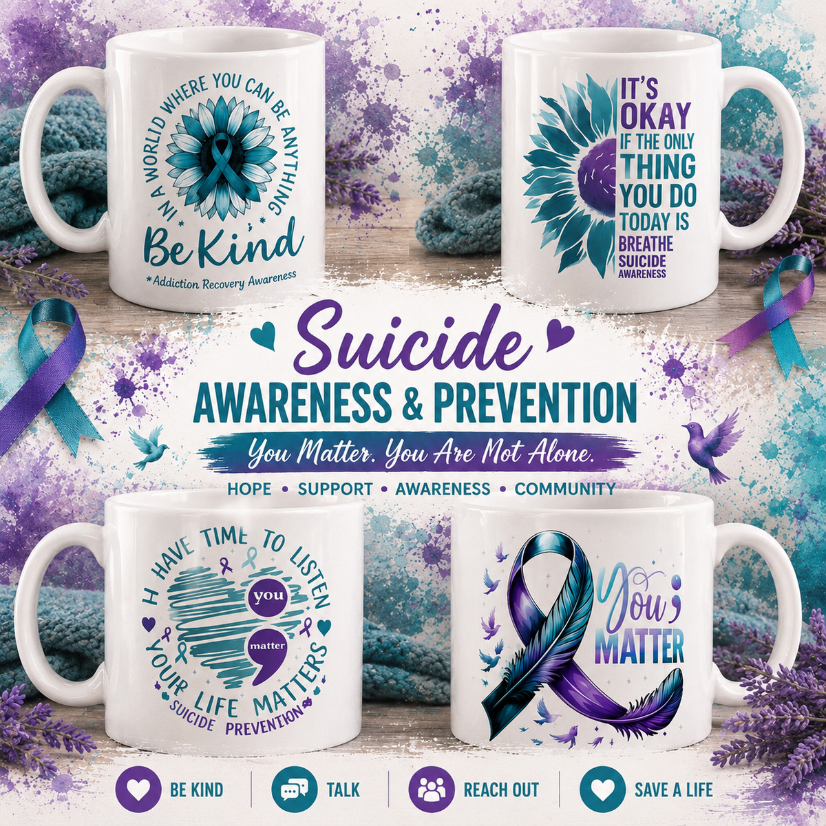 Suicide Awareness & Prevention Coffee Mugs
