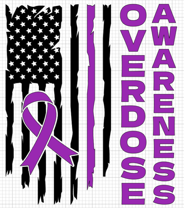 Overdose Awareness w/American Flag