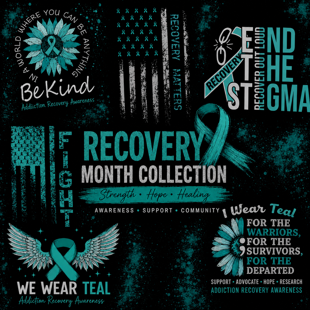 Recovery Month hoodie design collection