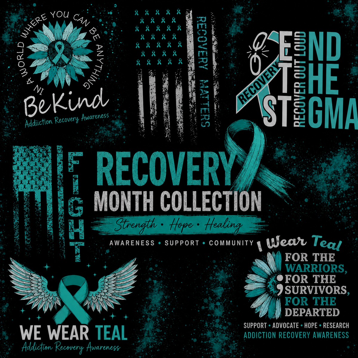 Recovery Month hoodie design collection