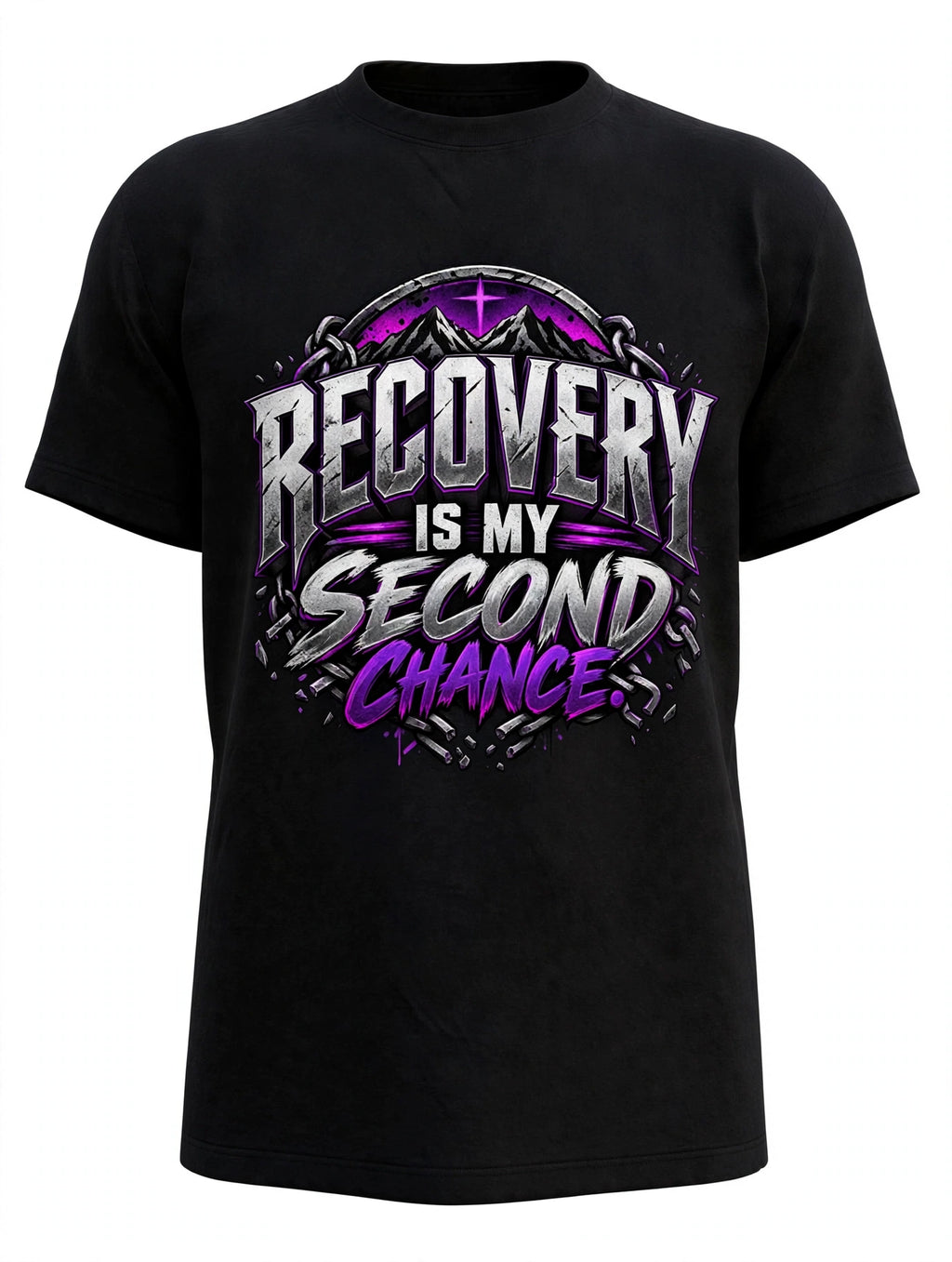 Recovery Is My Second Chance black T-shirt